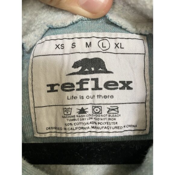 Reflex Womens Green Hoodie Large hooded drawstring‎ pullover cotton long sleeve - Picture 3 of 7